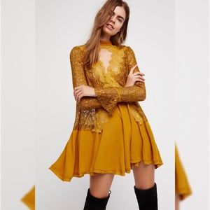 Free People Secret Origins Lace Tunic Dress Medium